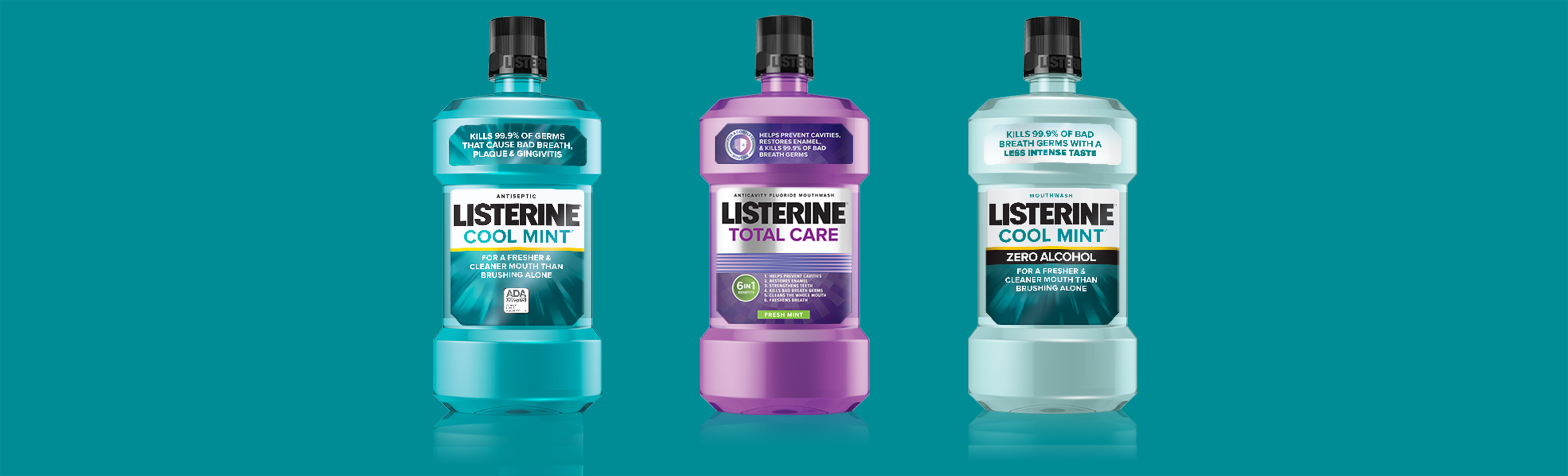 2-Pack Listerine Cool Mint Antiseptic Mouthwash Kills 99% of Germs