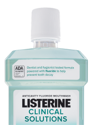 Listerine Clinical Solutions Teeth Strength top half of bottle